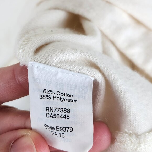 Madewell Cream Libra Lace Up Tee 3/4 Sleeve Top sz M Flawed - Picture 6 of 12